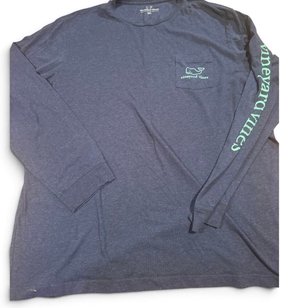 Vineyard Vines Long Sleeve Pocket T-Shirt Men’s XXL Navy Blue Whale Logo